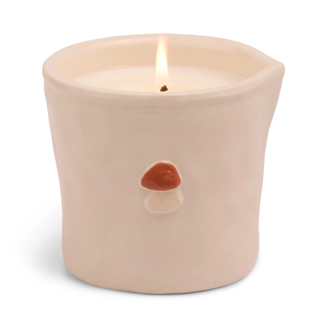 Wild Mushroom Ceramic Candle