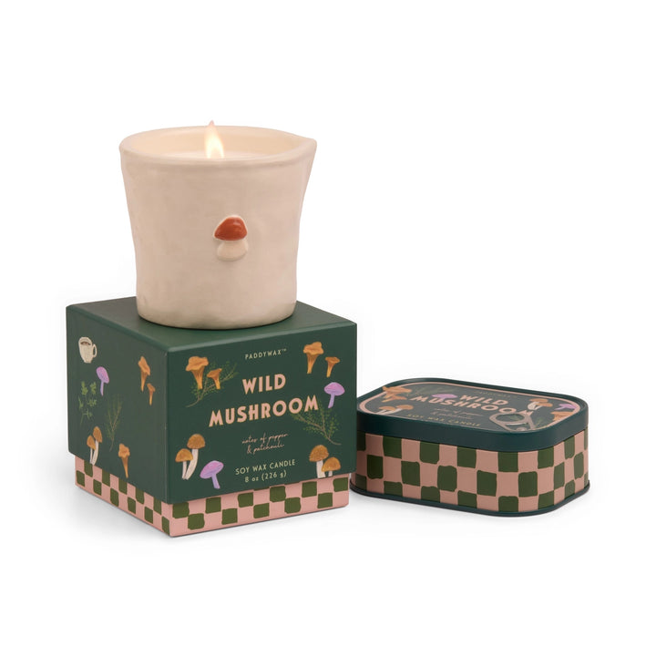 Wild Mushroom Ceramic Candle