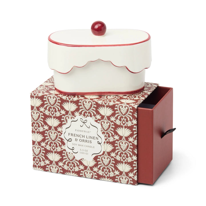 Cherie French Linen & Orris Ceramic Dish Candle