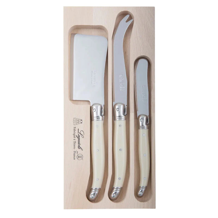 Cheese Knife, Cleaver & Butter Knife Set in Ivory
