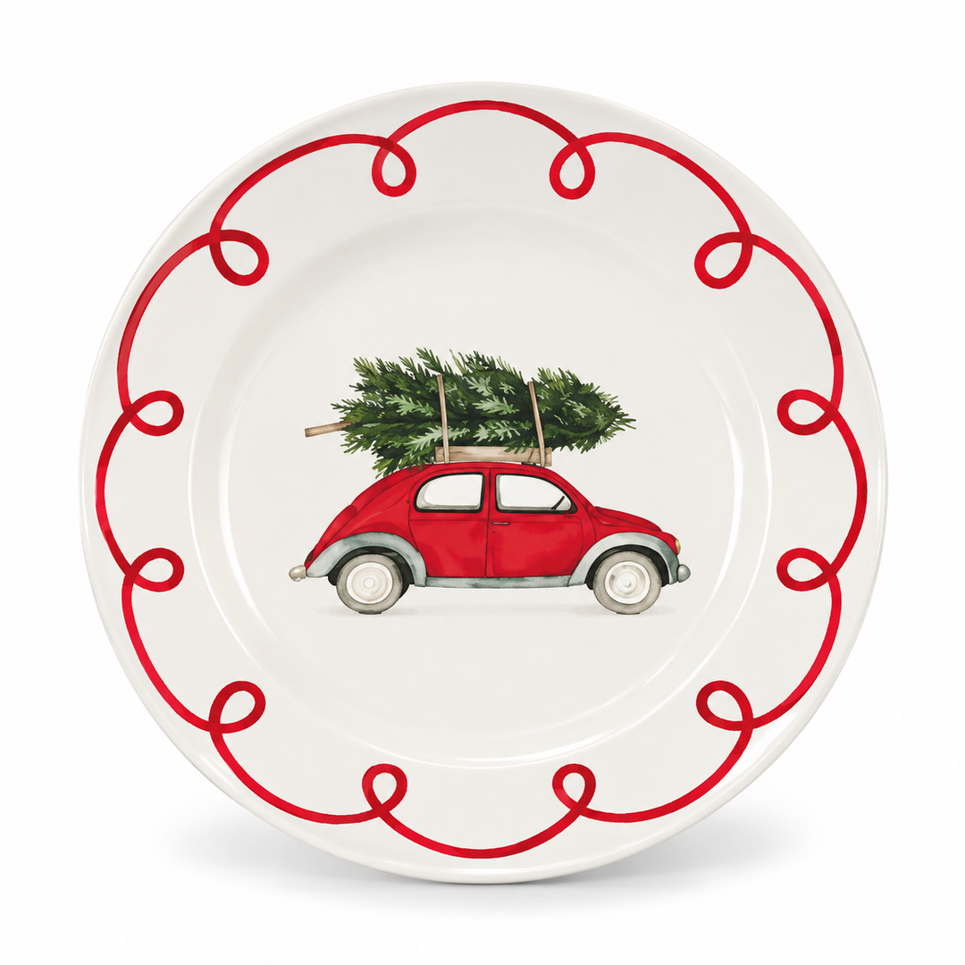Christmas Car Dessert Plate