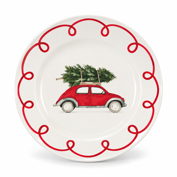 Christmas Car Dessert Plate