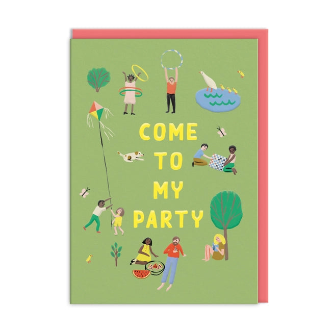 Come To My Party Park Invitation Card Set