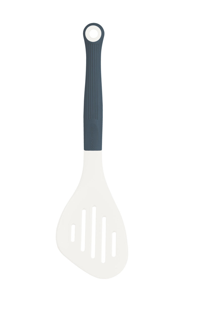 Cream Long Handled Silicone Slotted Food Turner