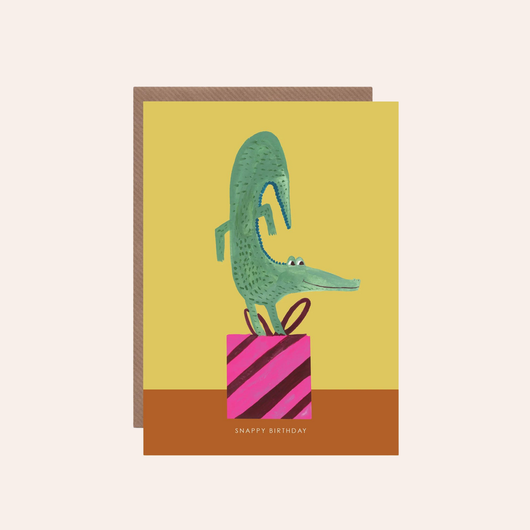 Croc On Present Birthday Greetings Card