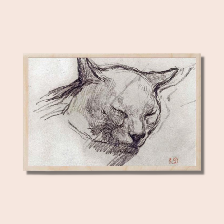 Wooden Postcard: Delacroix Cat