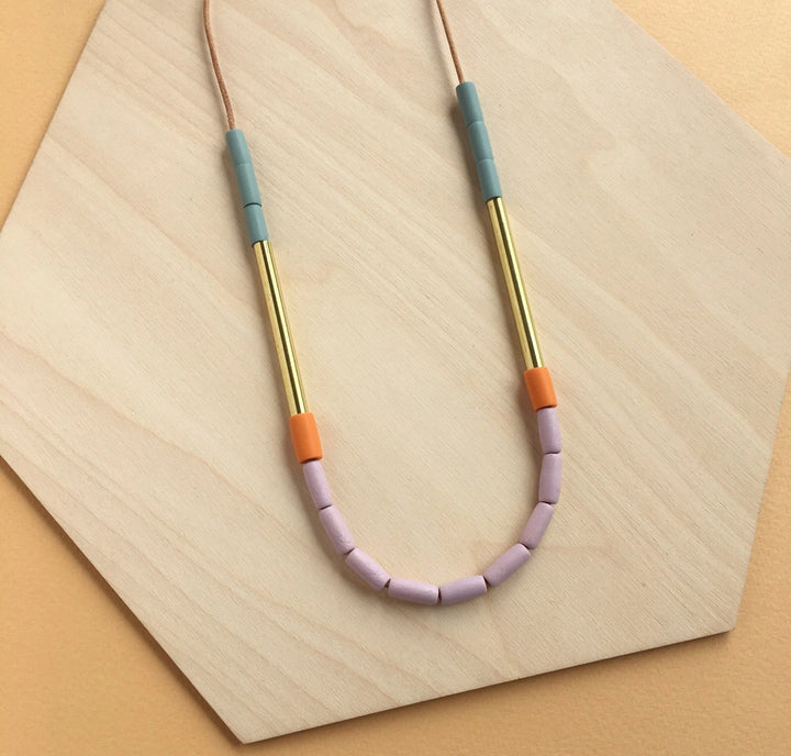 Dini Necklace in Clay Pink & Clementine