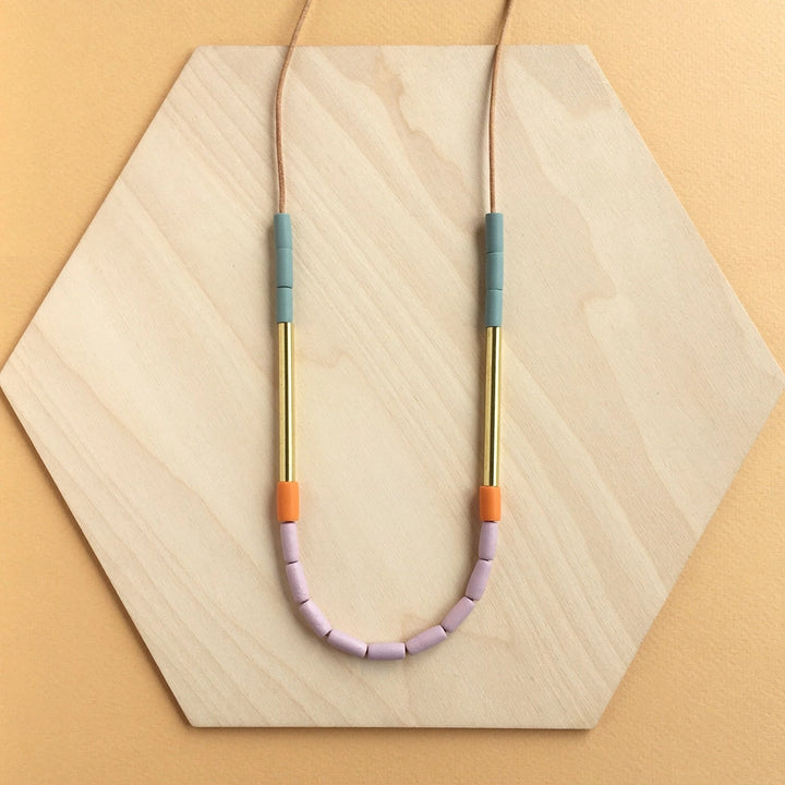 Dini Necklace in Clay Pink & Clementine