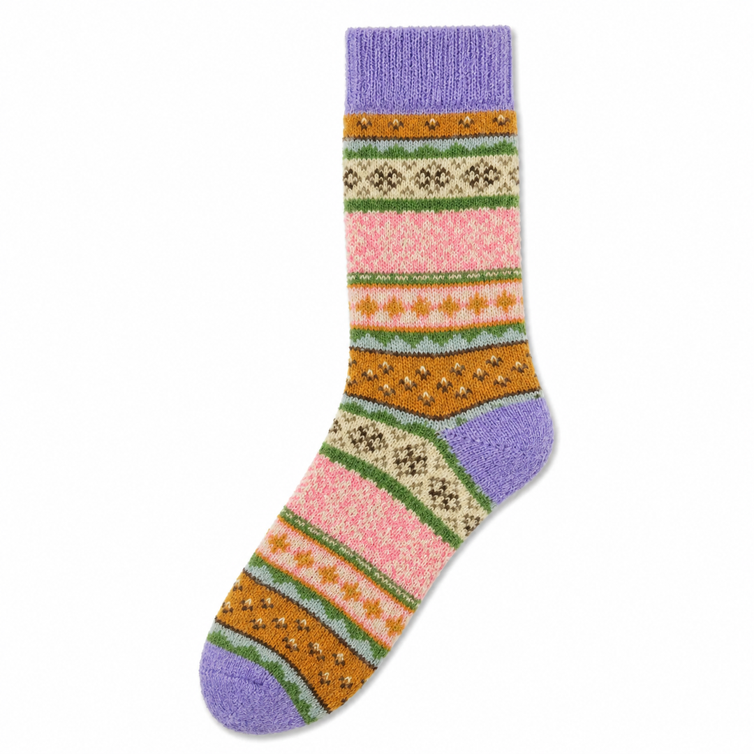 Fair Isle Socks - Purple Mix