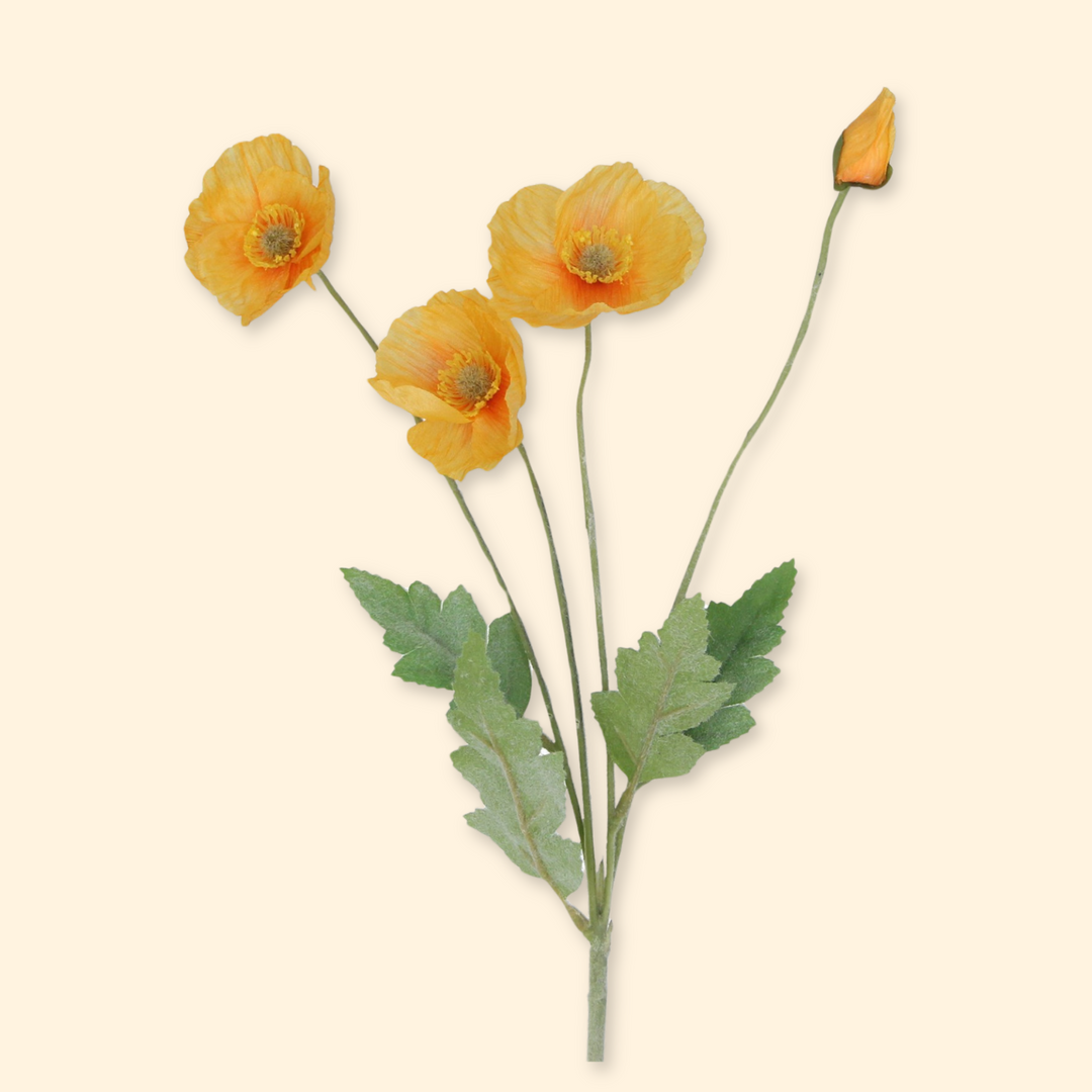 Faux Yellow Poppy Stem