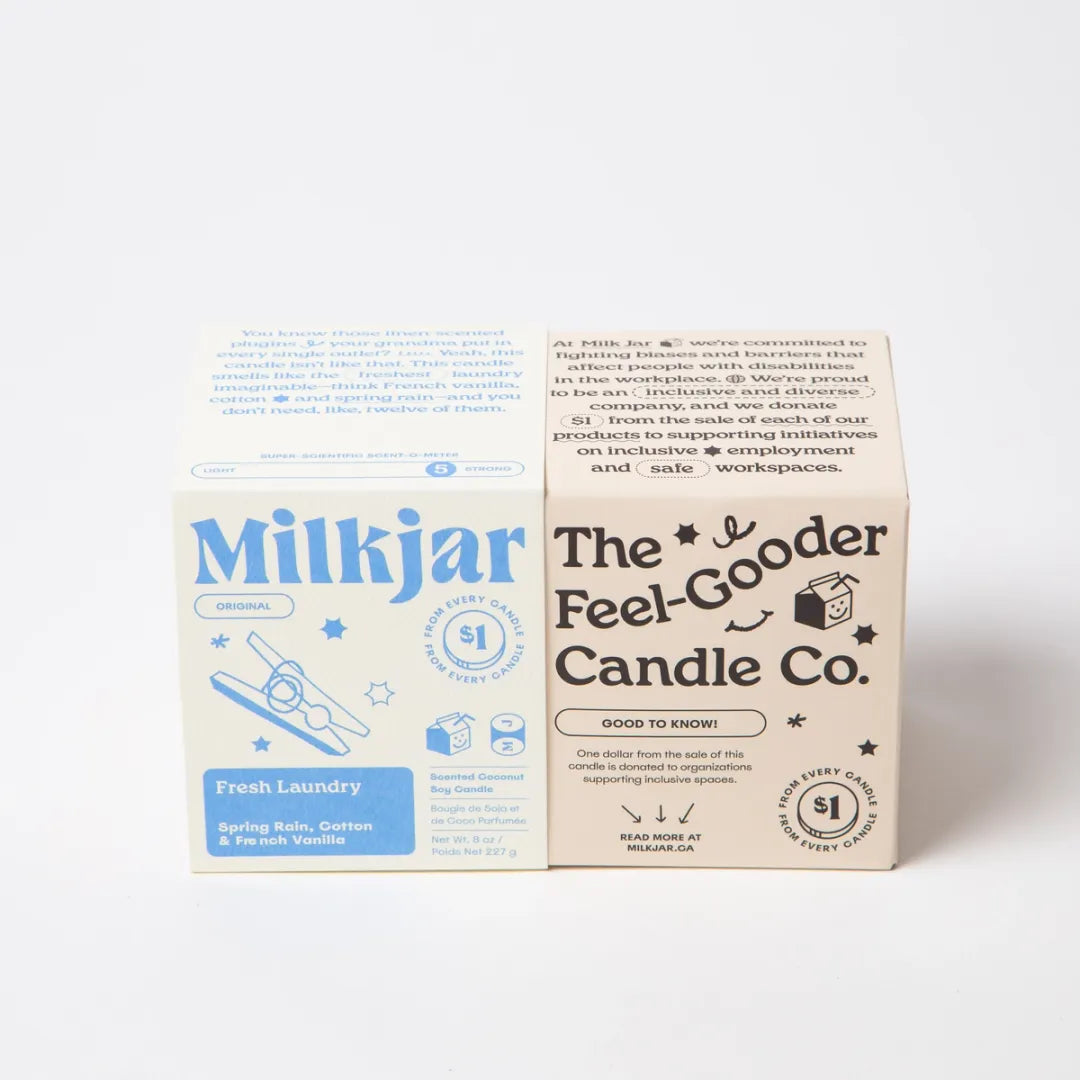 Milk Jar Candle Co Fresh Laundry - Spring Rain, Cotton & French Vanilla