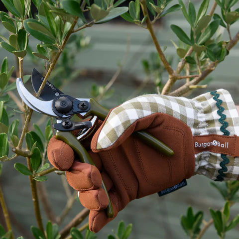 Olive Check Garden Gloves