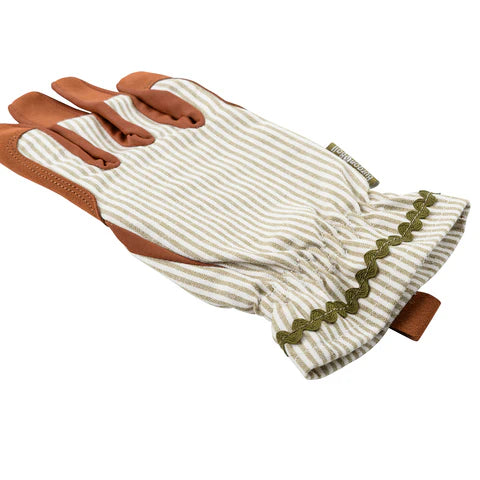 Olive Stripe Garden Gloves