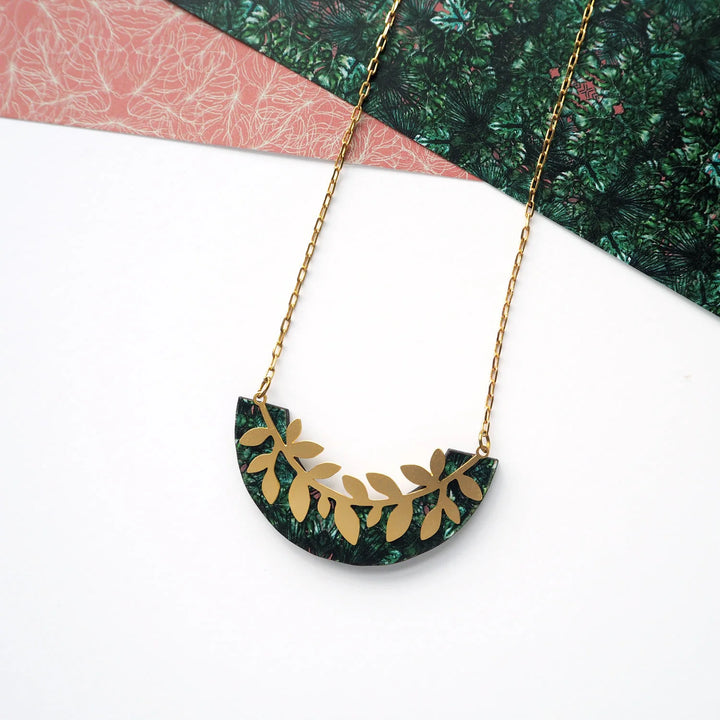 Gold Branch Leaf Necklace