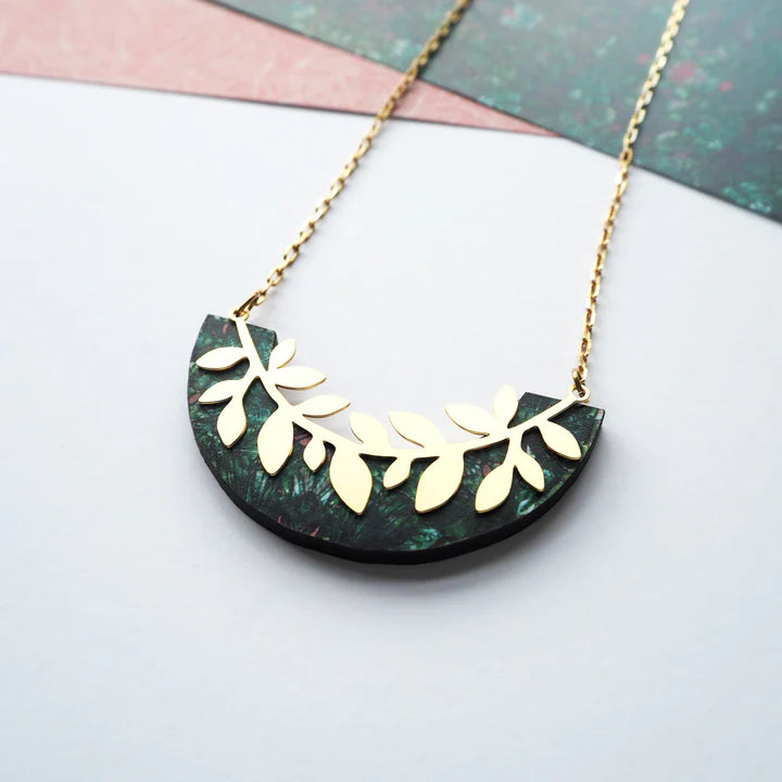 Gold Branch Leaf Necklace
