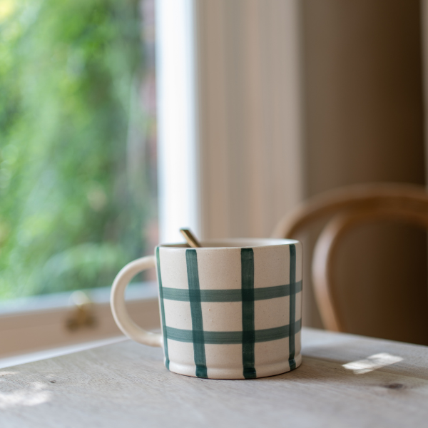 Gingham Check Mug