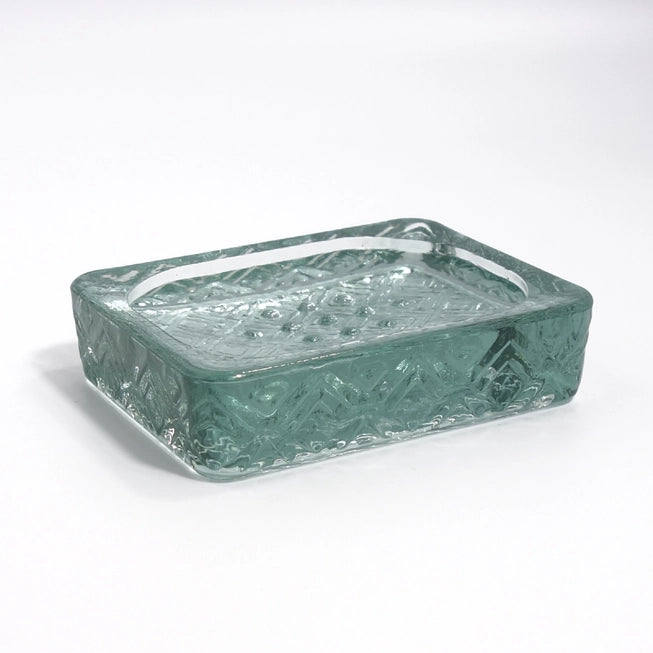 Green Recycled Glass Soap Dish