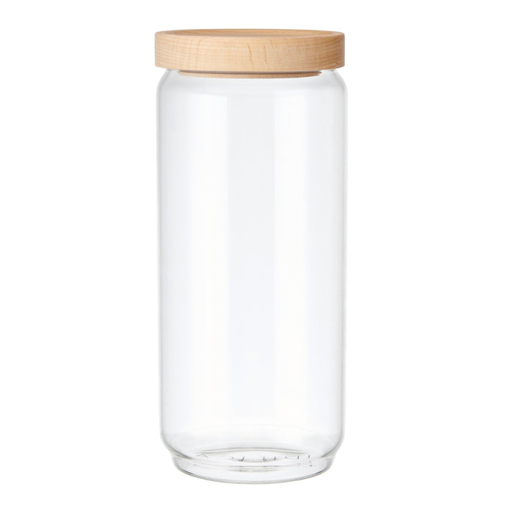 Glass Storage Jar with Beechwood Lid 1000ml