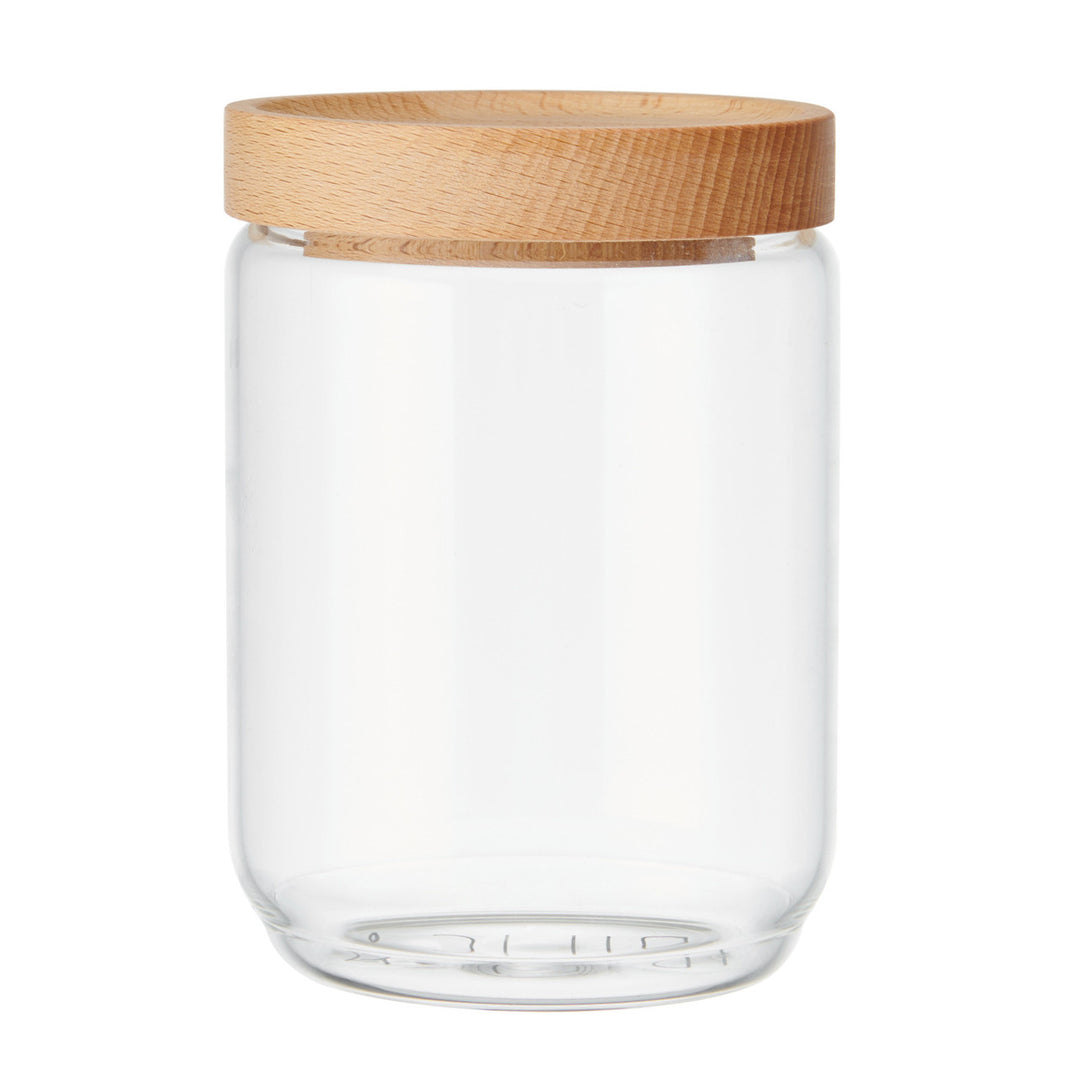 Glass Storage Jar with Beechwood Lid 500ml