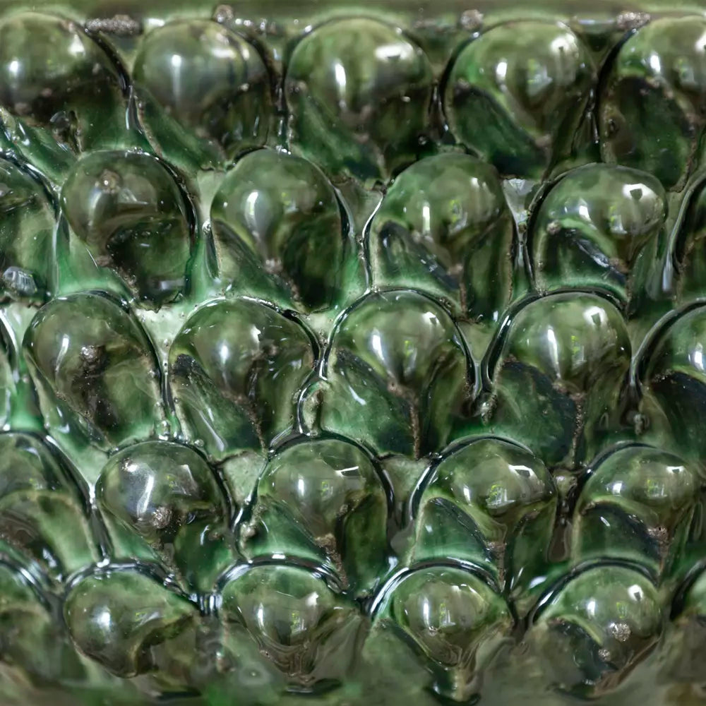 Glazed Bobble Bowl With Foot Green