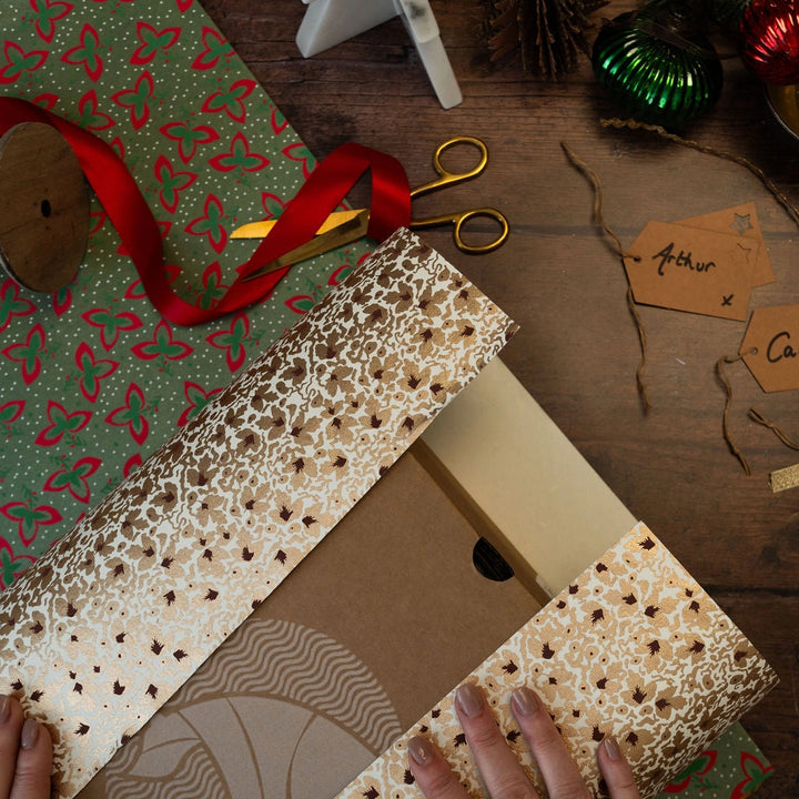 Gold Leaf Recycled Cotton Wrapping Paper Sheet