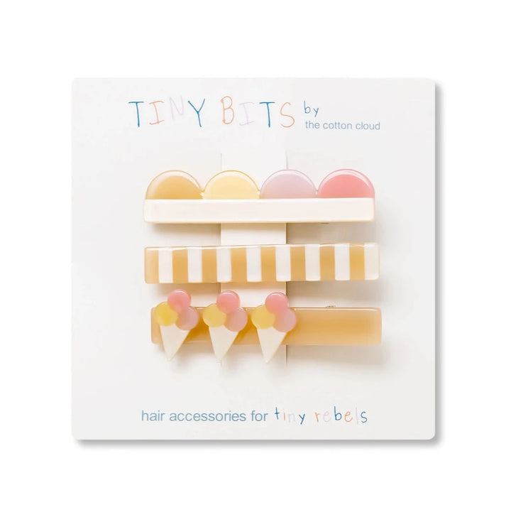 Ice Cream Set of 3 Hair Clips