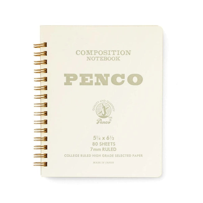 Hightide Penco Coil Notebook in White
