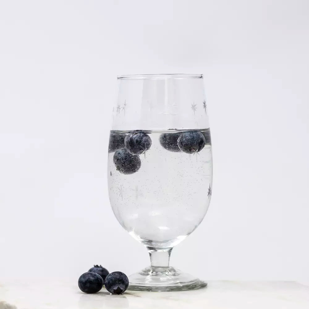 Etched Star Wine Glass