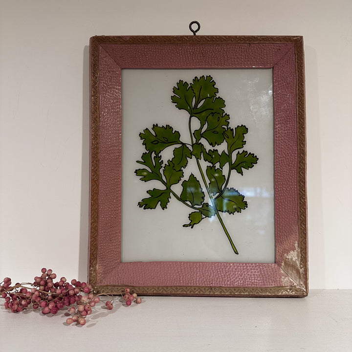Parsley - Indian Glass Painting - Vintage
