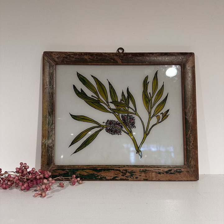 Branch - Indian Glass Painting - Vintage