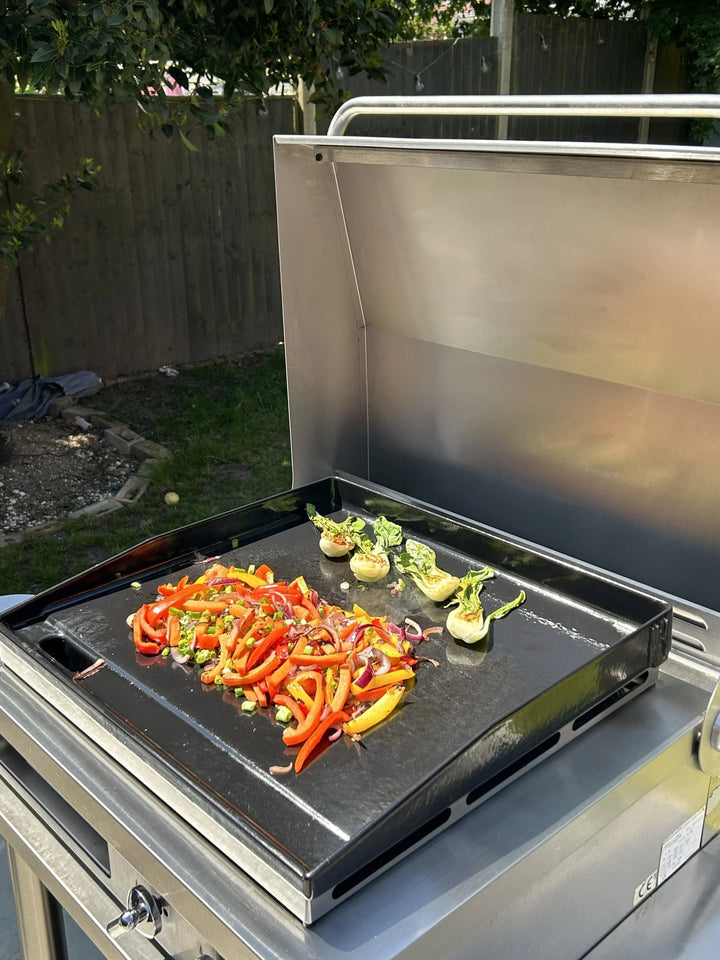 Lacanche Open'Cook Enamelled Plancha Mobile Module With Self-Stabilising Lid & Shelves