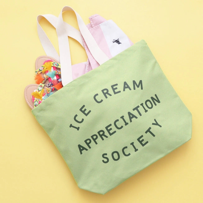 Ice Cream Appreciation Society Pistachio Canvas Tote Bag