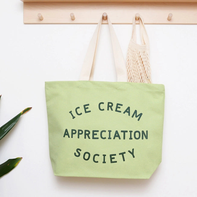 Ice Cream Appreciation Society Pistachio Canvas Tote Bag