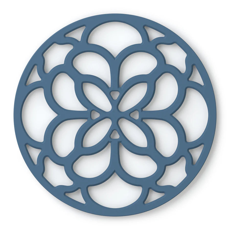 Silicone Heritage Circular Silicone Trivet - Blues