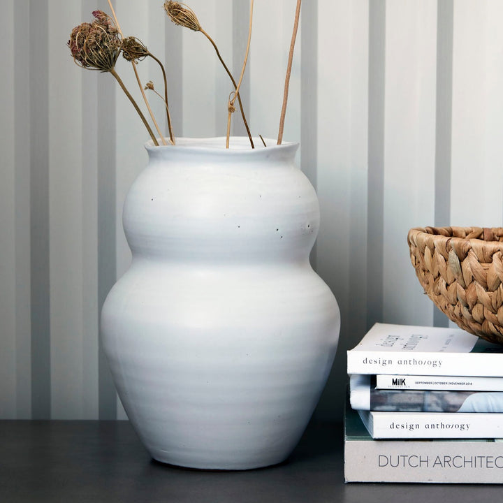 Juno Tall Vase in Soft White