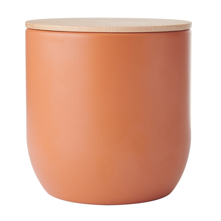 Canister in Terracotta with Beechwood Lid