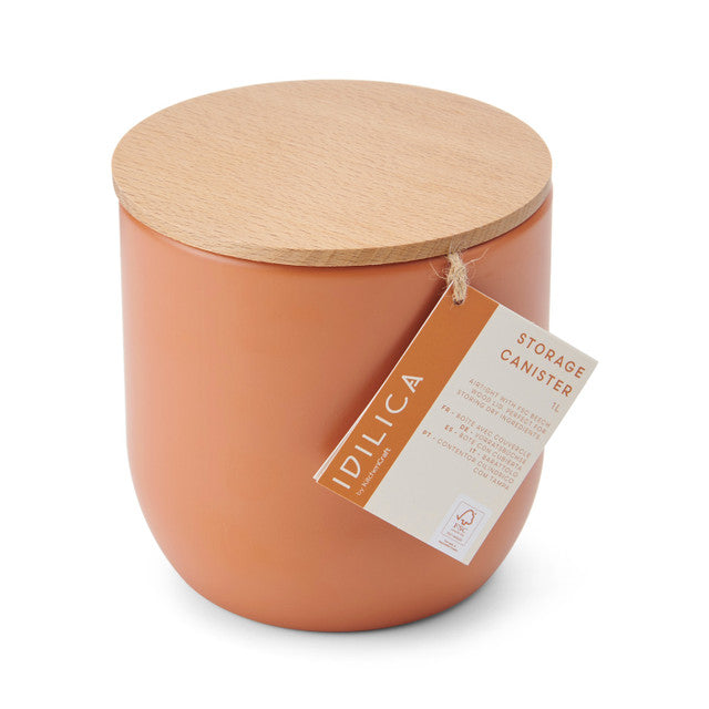 Canister in Terracotta with Beechwood Lid