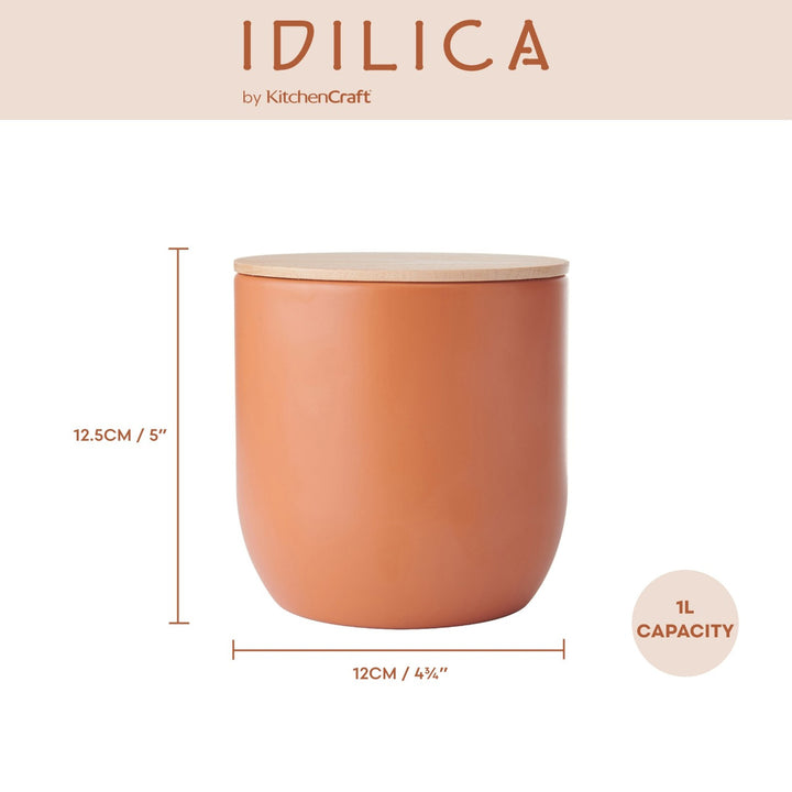 Canister in Terracotta with Beechwood Lid