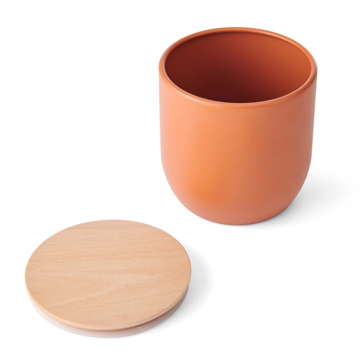 Canister in Terracotta with Beechwood Lid