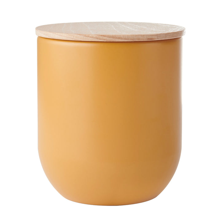 Canister in Yellow with Beechwood Lid