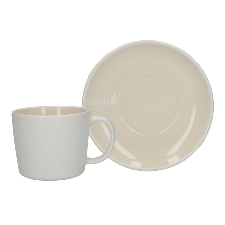 Stone Coffee Cup and Saucer