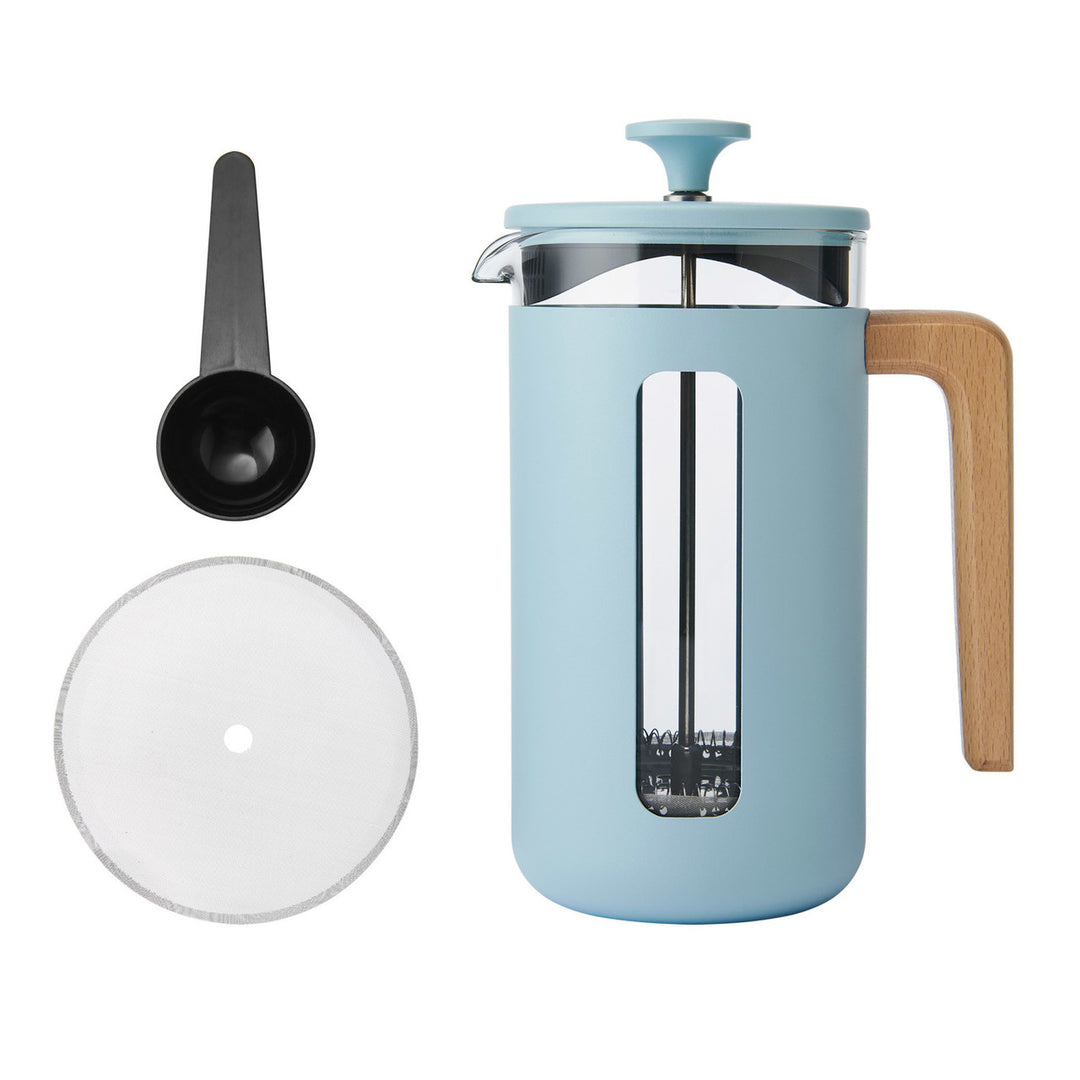 Pisa 8 Cup Cafetiere in Sky Blue