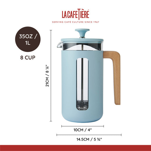 Pisa 8 Cup Cafetiere in Sky Blue