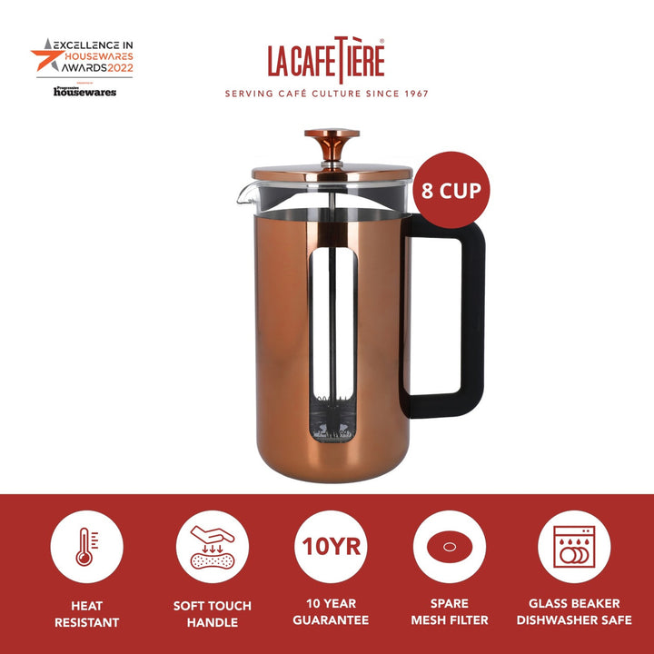 Pisa Cafetiere Copper - 8 Cup