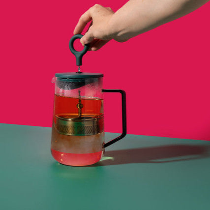 Gyro 4 Cup Glass Spinning Tea Infuser - Green