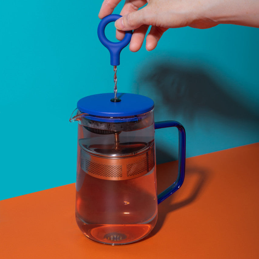Gyro 4 Cup Glass Spinning Tea Infuser - Blue