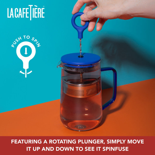 Gyro 4 Cup Glass Spinning Tea Infuser - Blue