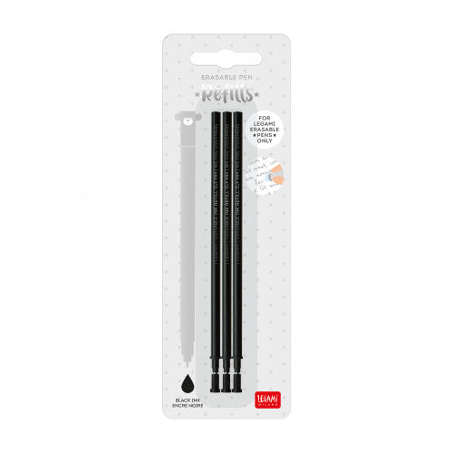 Legami Refill Pack for Erasable Pen - Black Ink