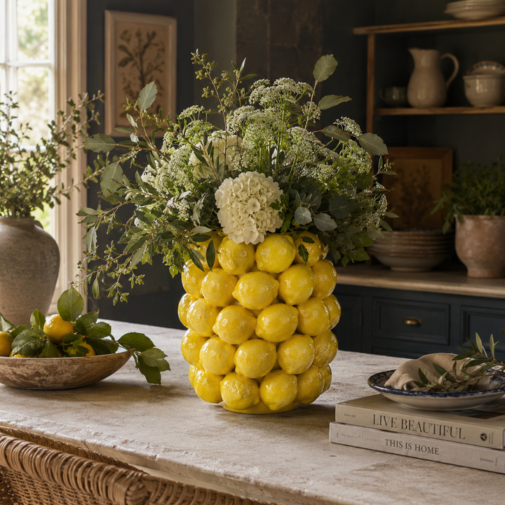 Ceramic Large Lemon Vase