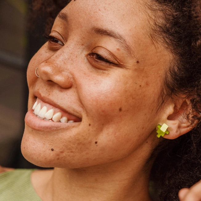 Life Stud Earrings in Olive